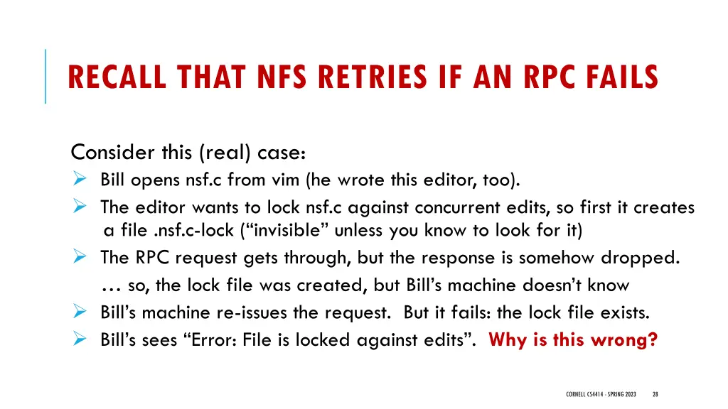 recall that nfs retries if an rpc fails