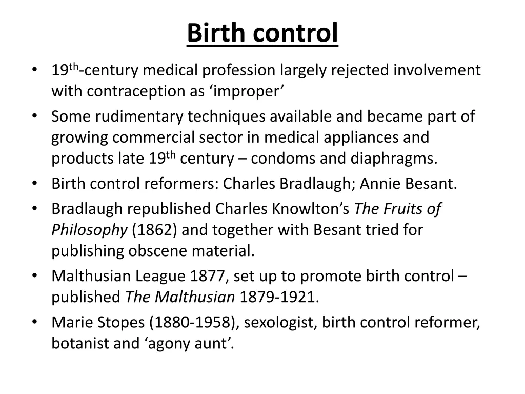 birth control