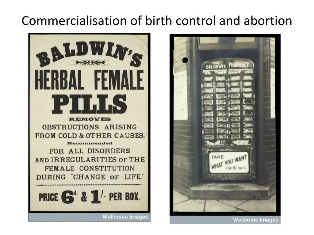 commercialisation of birth control and abortion