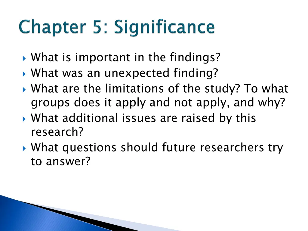 what is important in the findings what