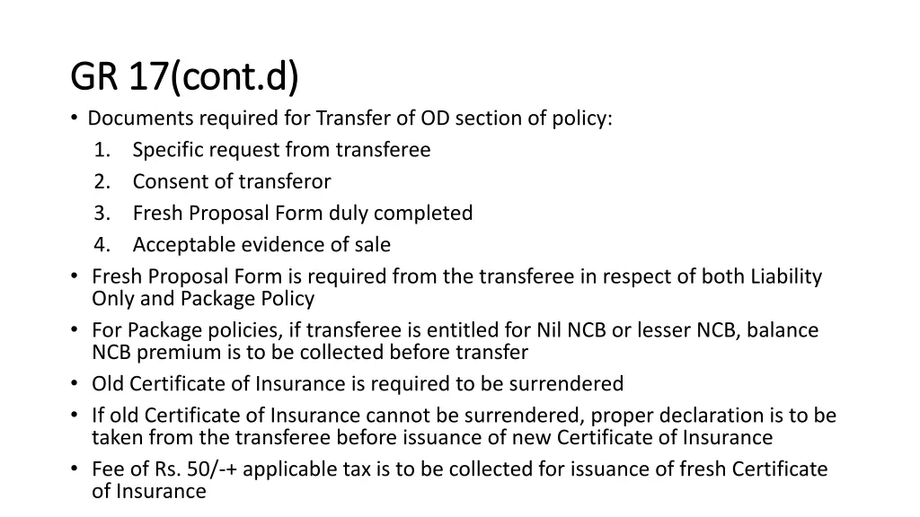 gr 17 cont d gr 17 cont d documents required