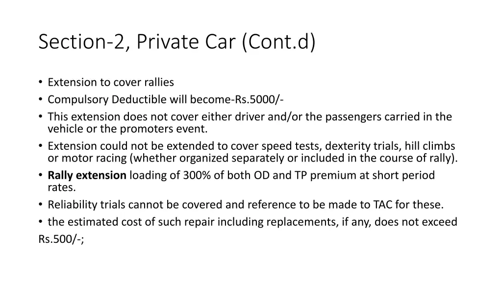 section 2 private car cont d 1