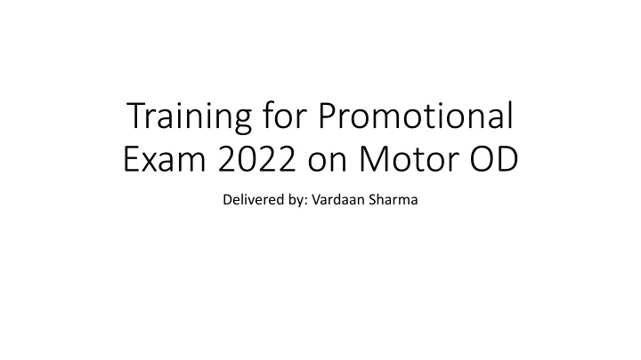 training for promotional exam 2022 on motor od