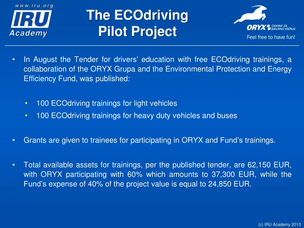 the ecodriving pilot project 2