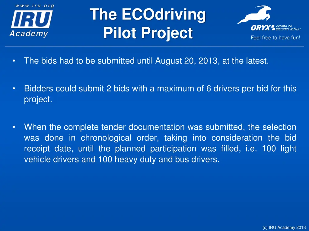 the ecodriving pilot project 3