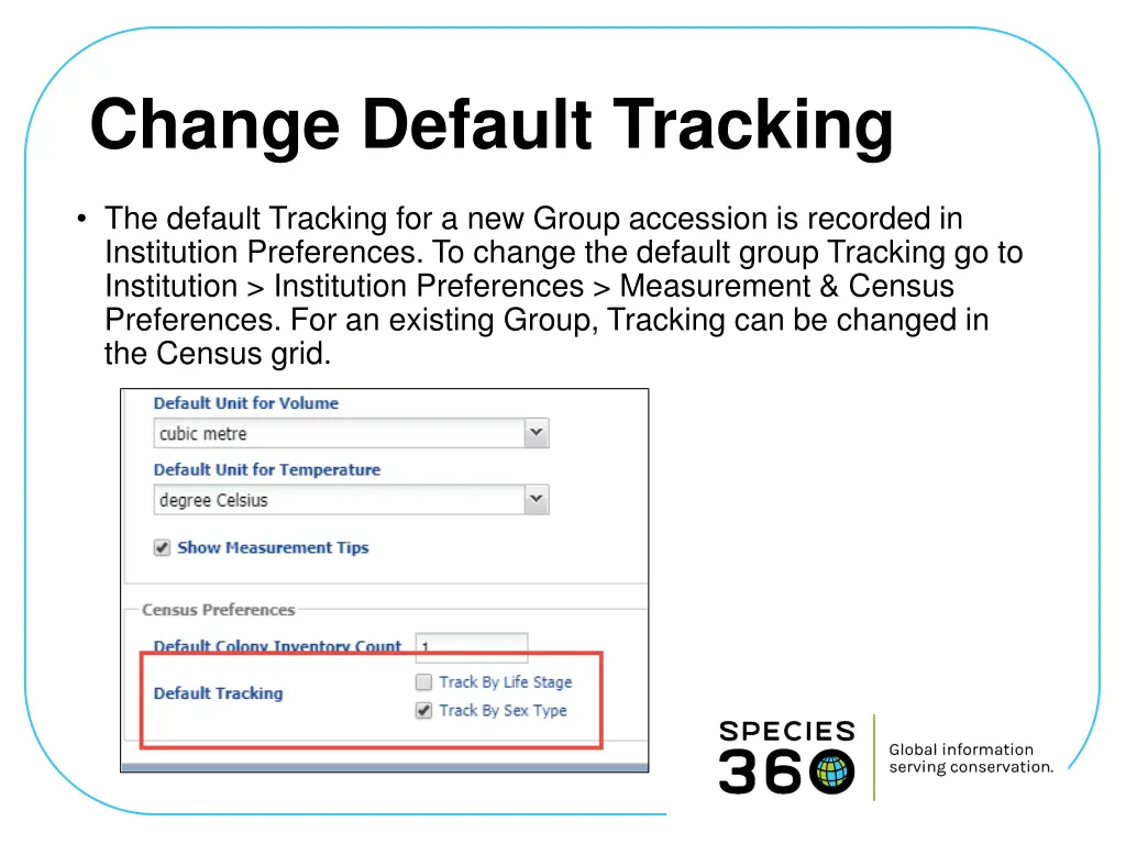 change default tracking