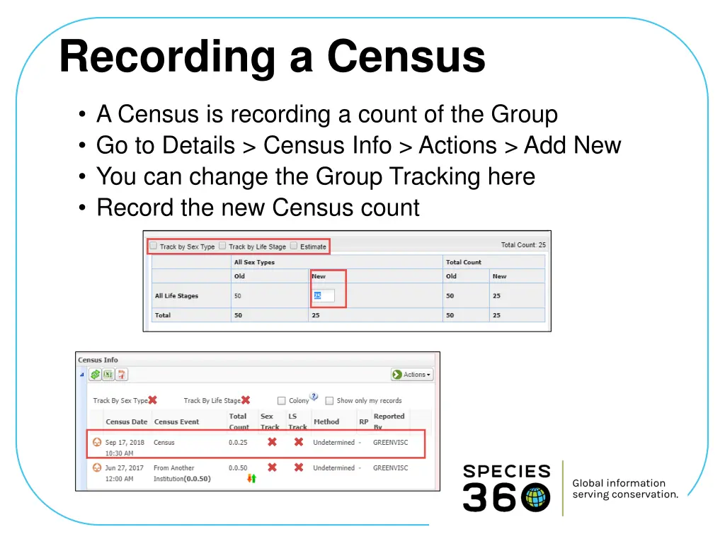 recording a census