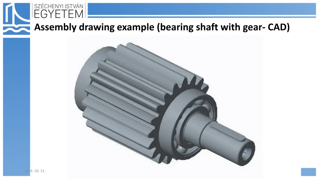 assembly drawing example bearing shaft with gear