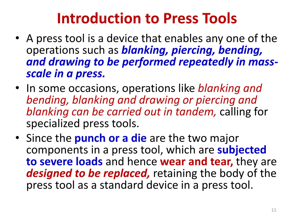 introduction to press tools a press tool