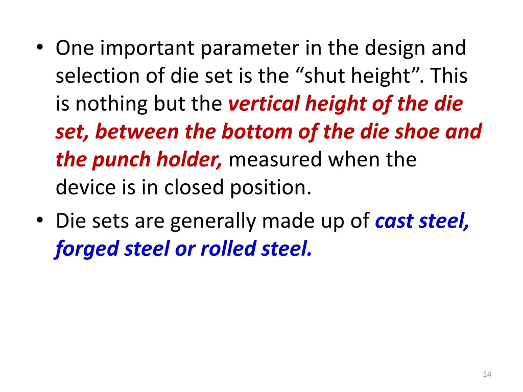 one important parameter in the design