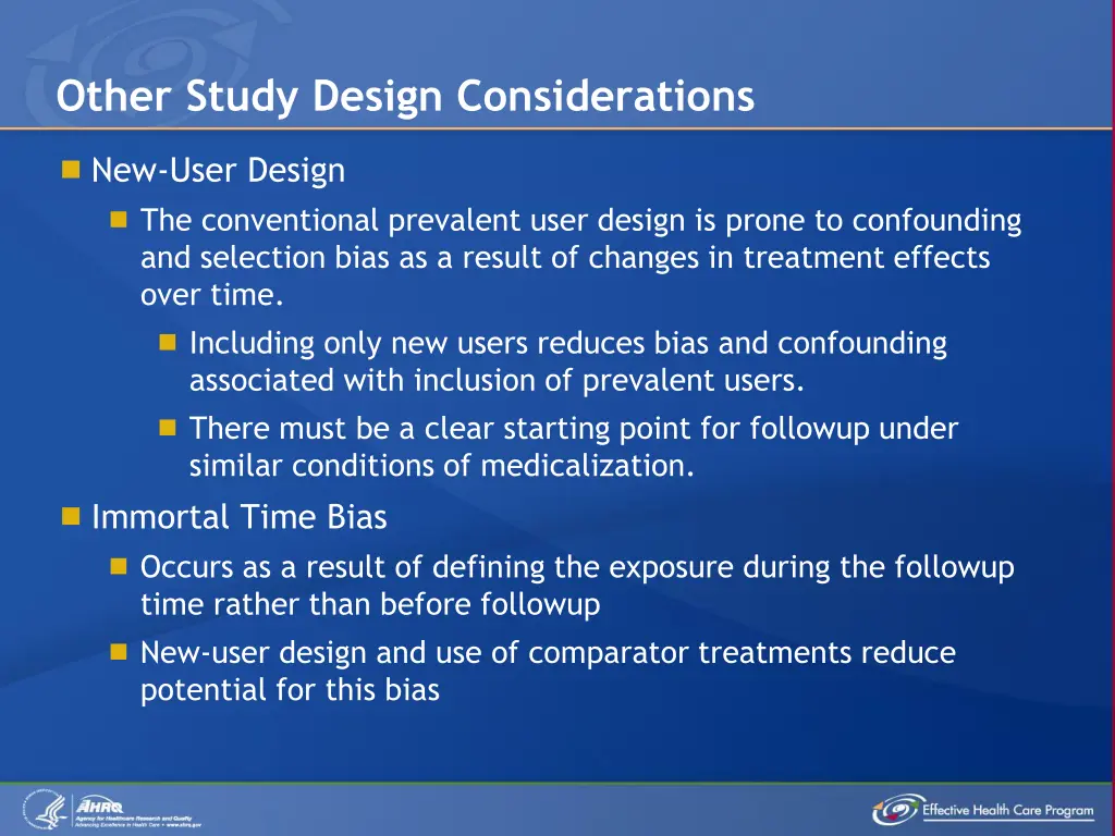 other study design considerations