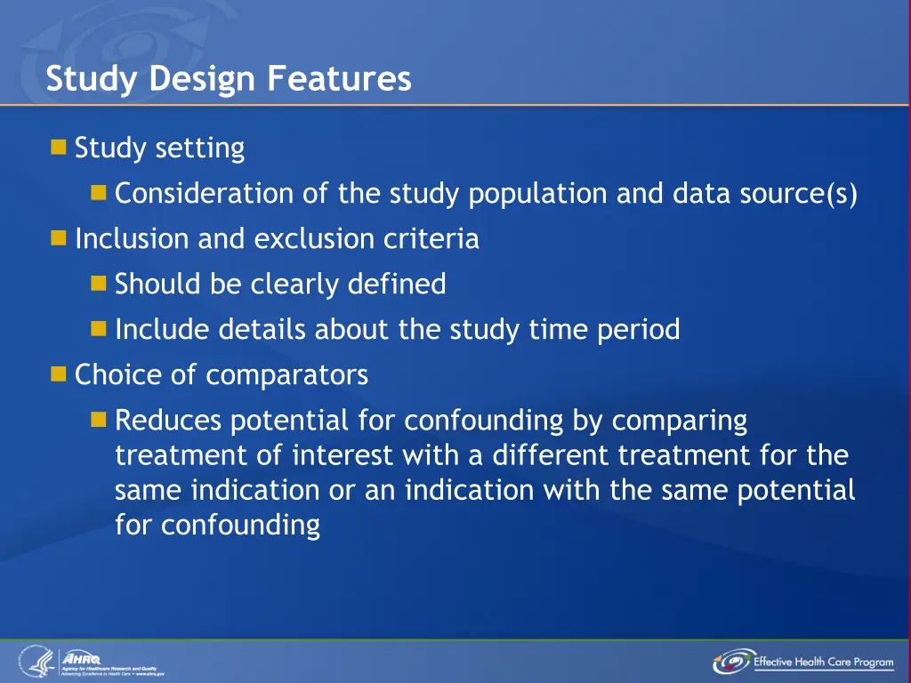 study design features