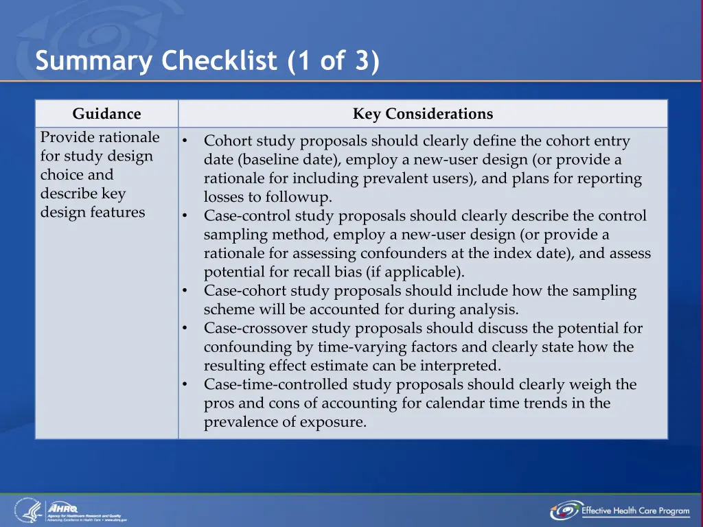 summary checklist 1 of 3