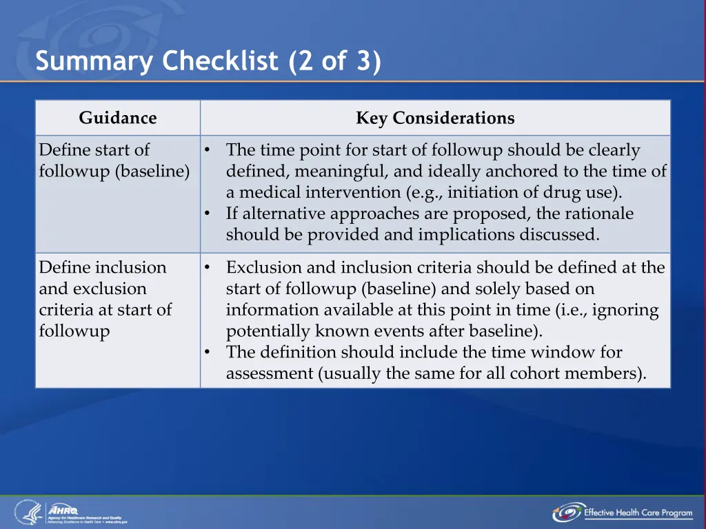 summary checklist 2 of 3