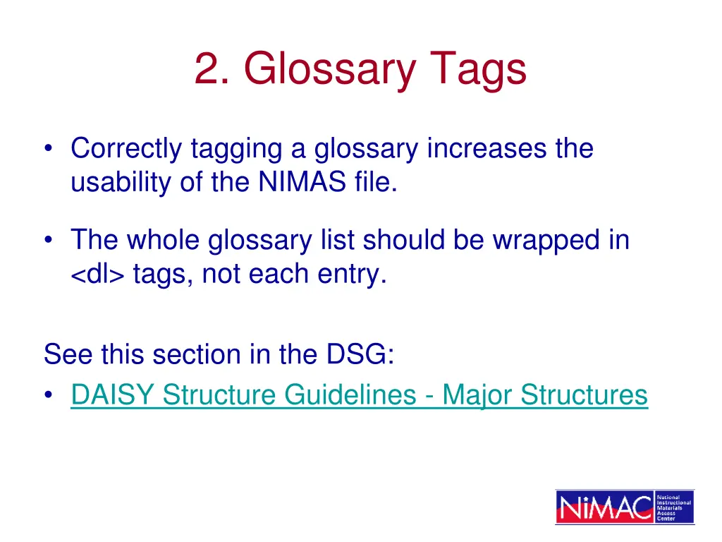 2 glossary tags