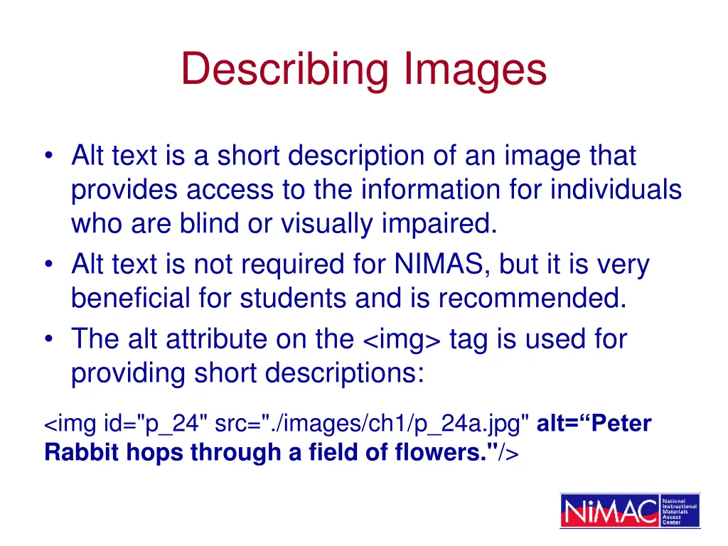 describing images