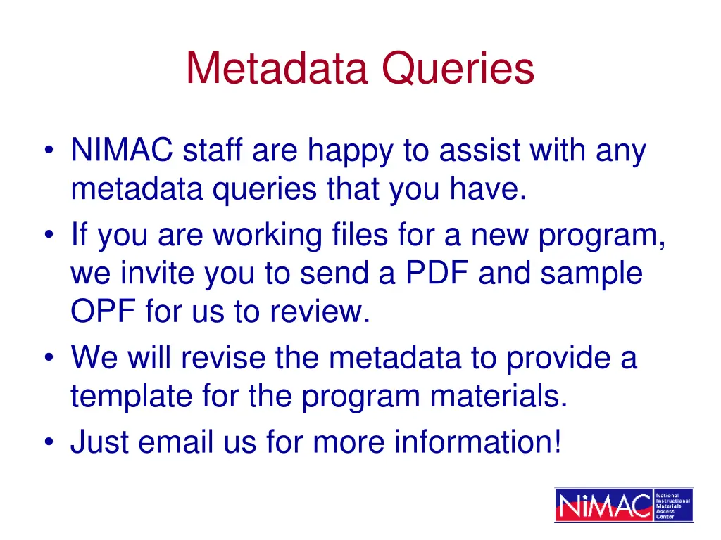 metadata queries