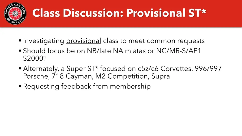 class discussion provisional st