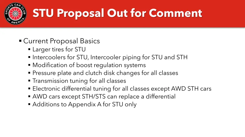 stu proposal out for comment 1