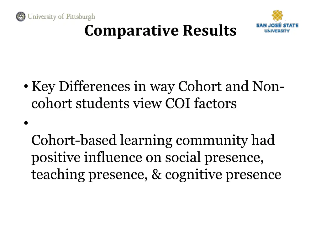 comparative results