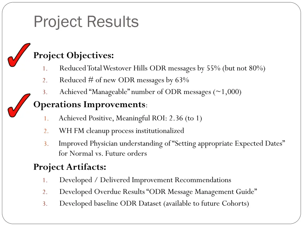 project results 1