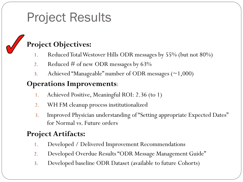 project results