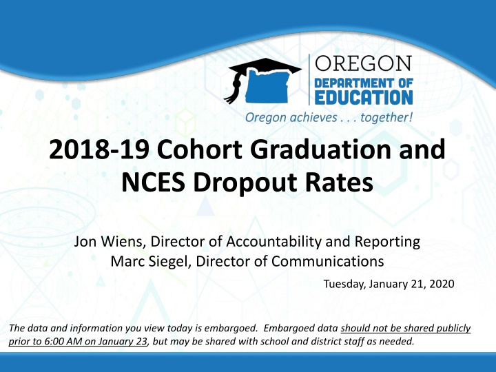 2018 19 cohort graduation and nces dropout rates