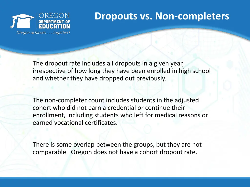 dropouts vs non completers