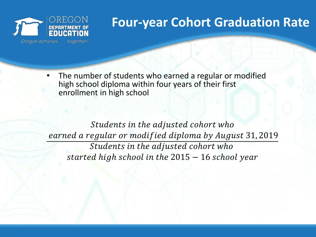 four year cohort graduation rate