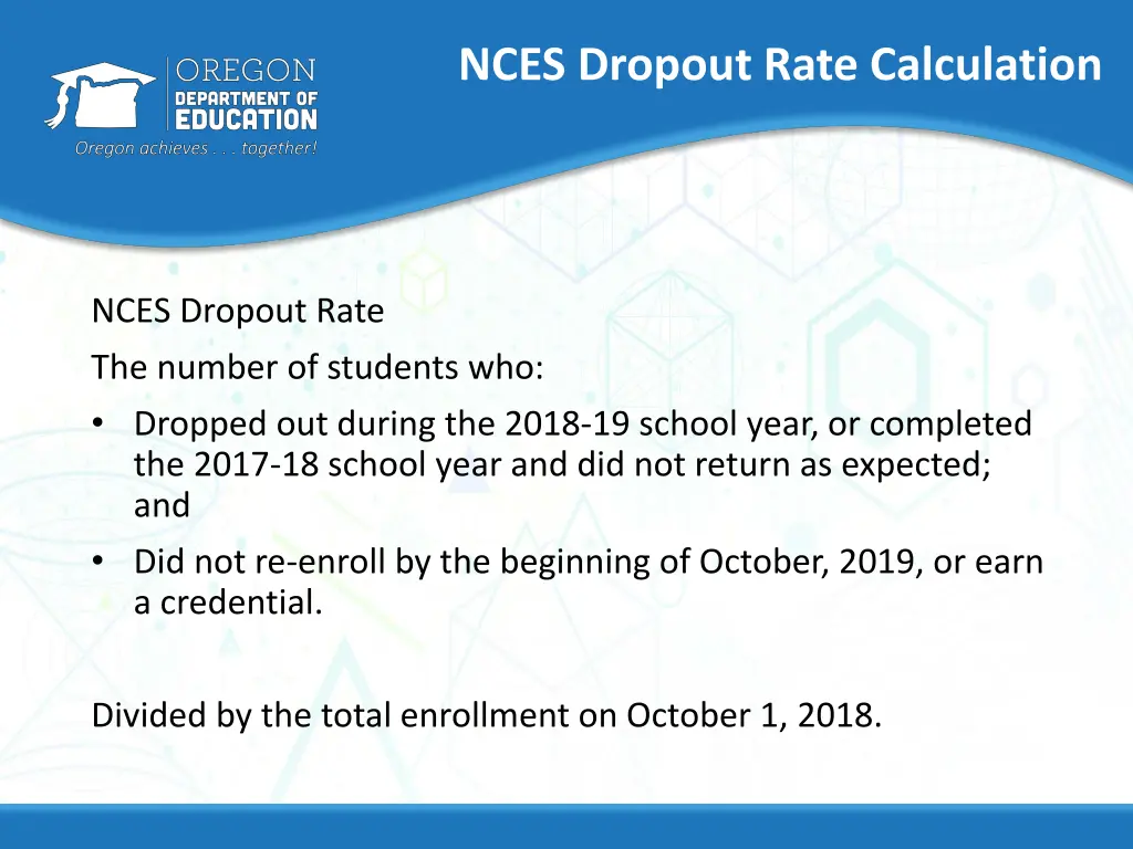 nces dropout rate calculation