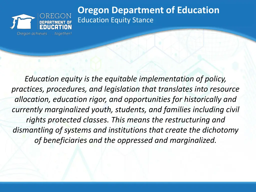 oregon department of education education equity