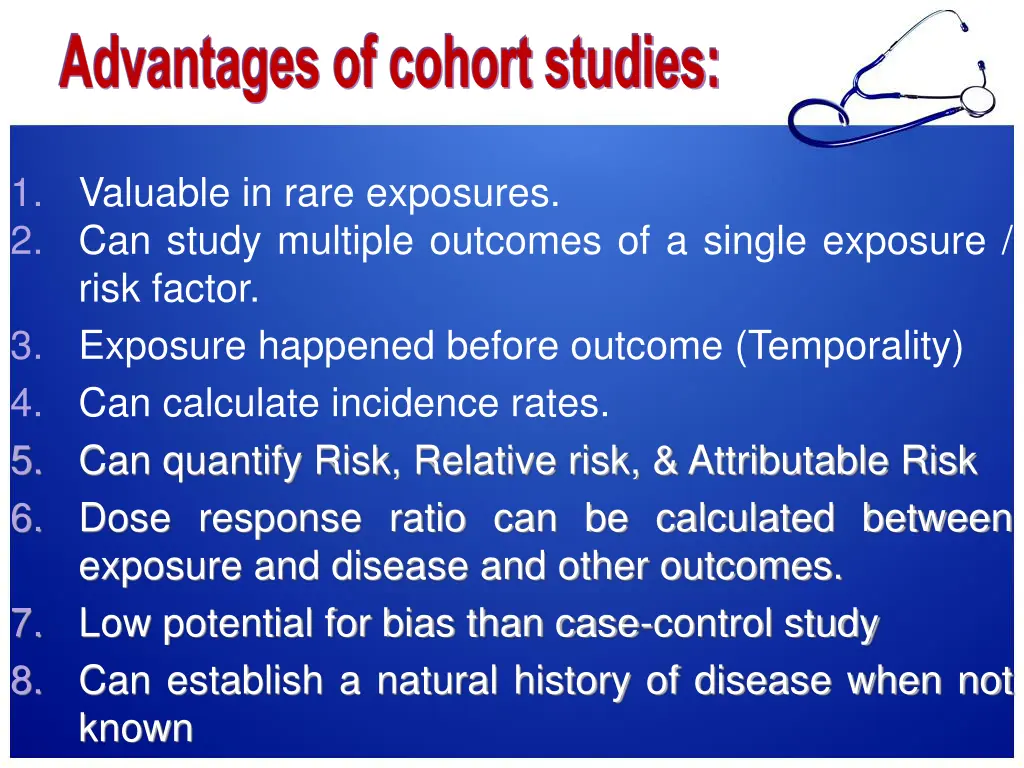 advantages of cohort studies