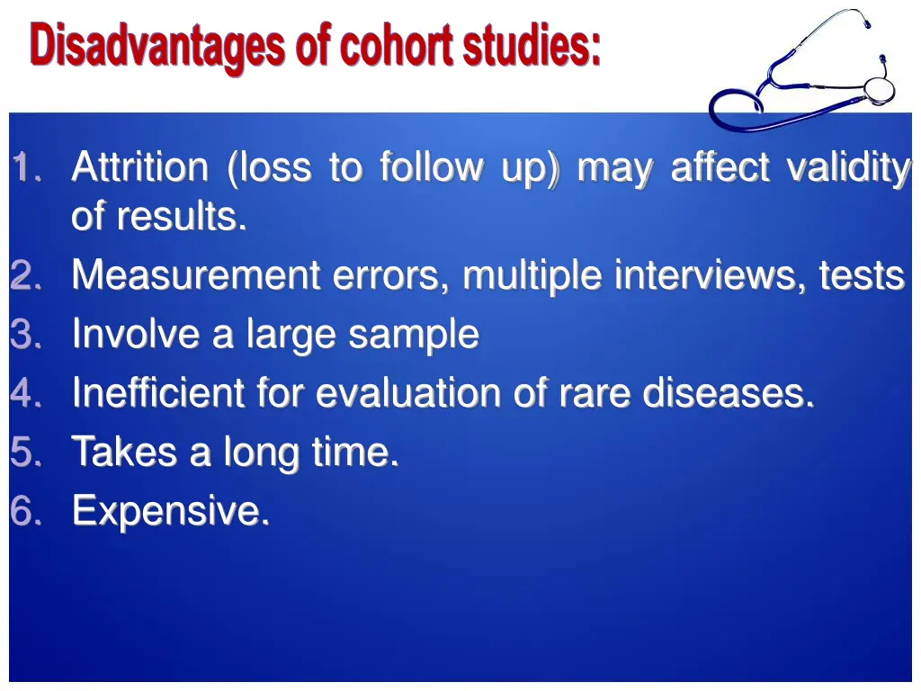 disadvantages of cohort studies