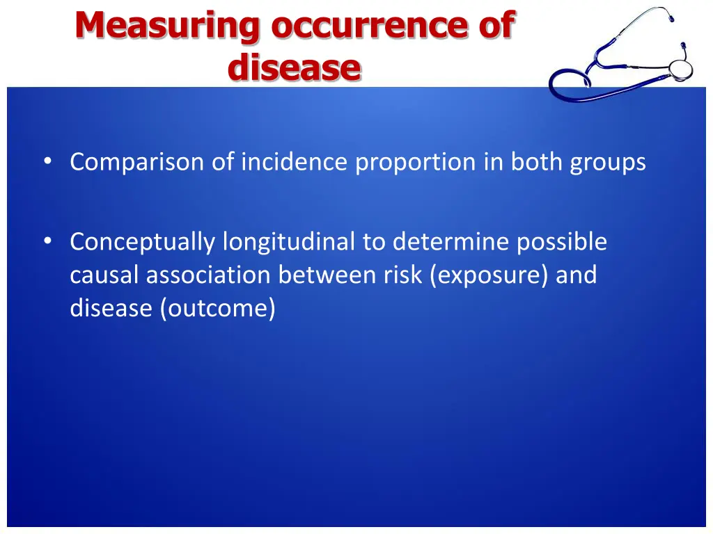 measuring occurrence of disease