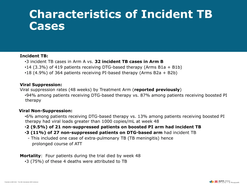 characteristics of incident tb cases