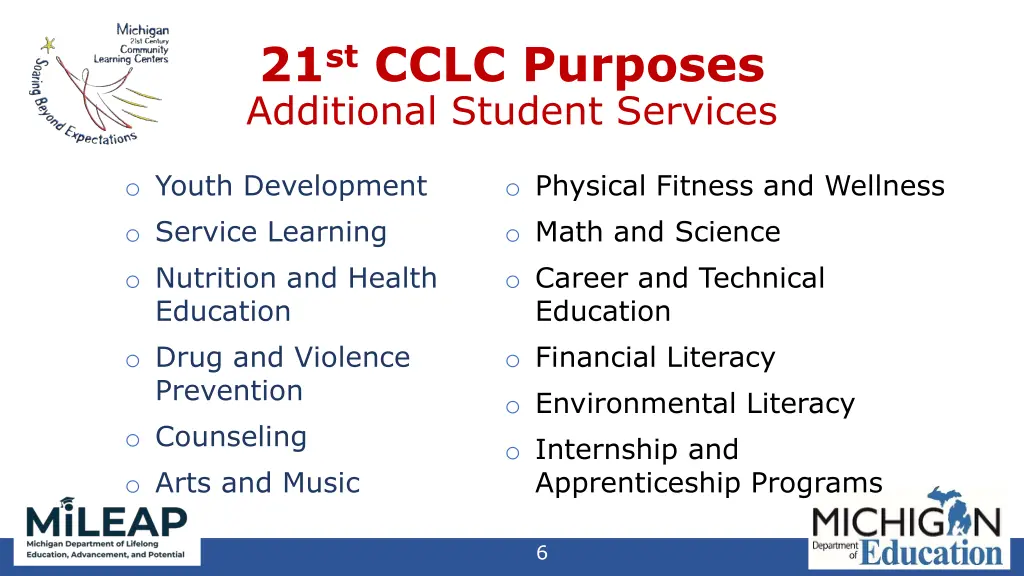 21 st cclc purposes additional student services