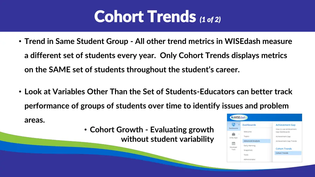 cohort trends cohort trends 1 of 2