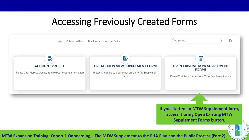 accessing previously created forms accessing