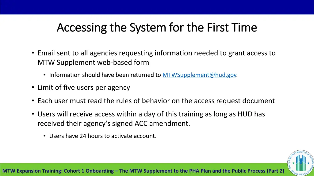 accessing the system for the first time accessing