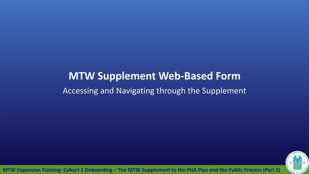 mtw supplement web based form accessing