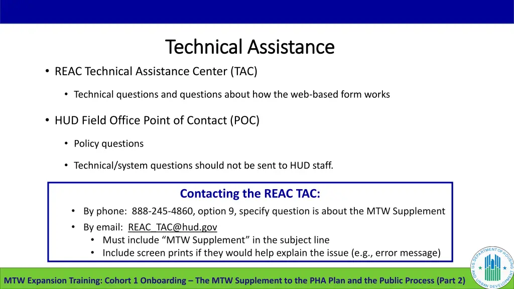 technical assistance technical assistance