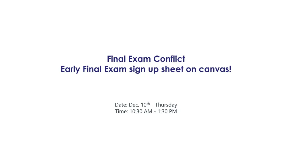 final exam conflict