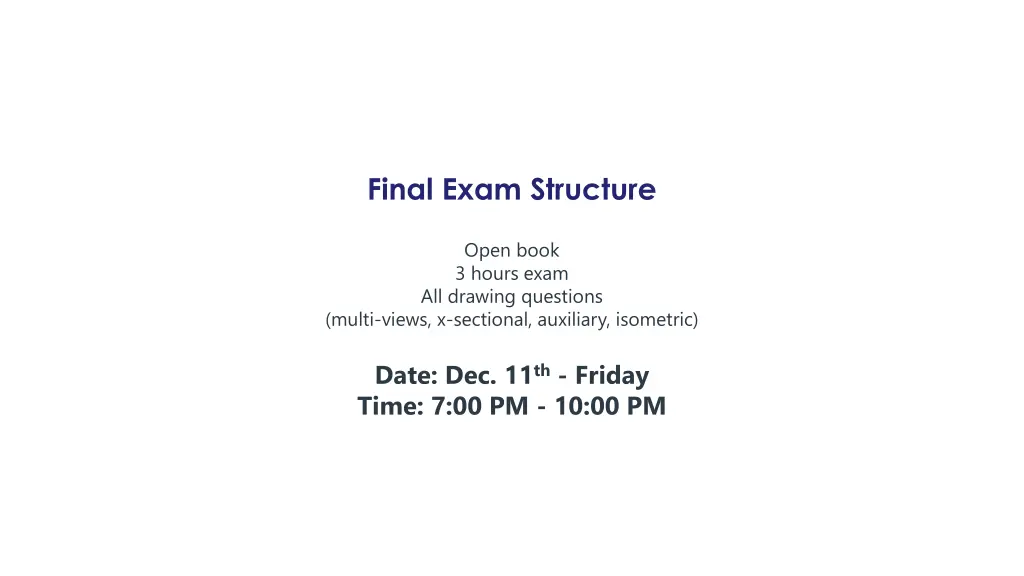 final exam structure