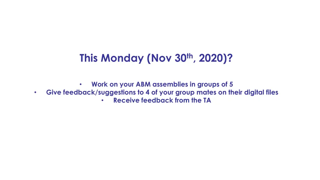 this monday nov 30 th 2020