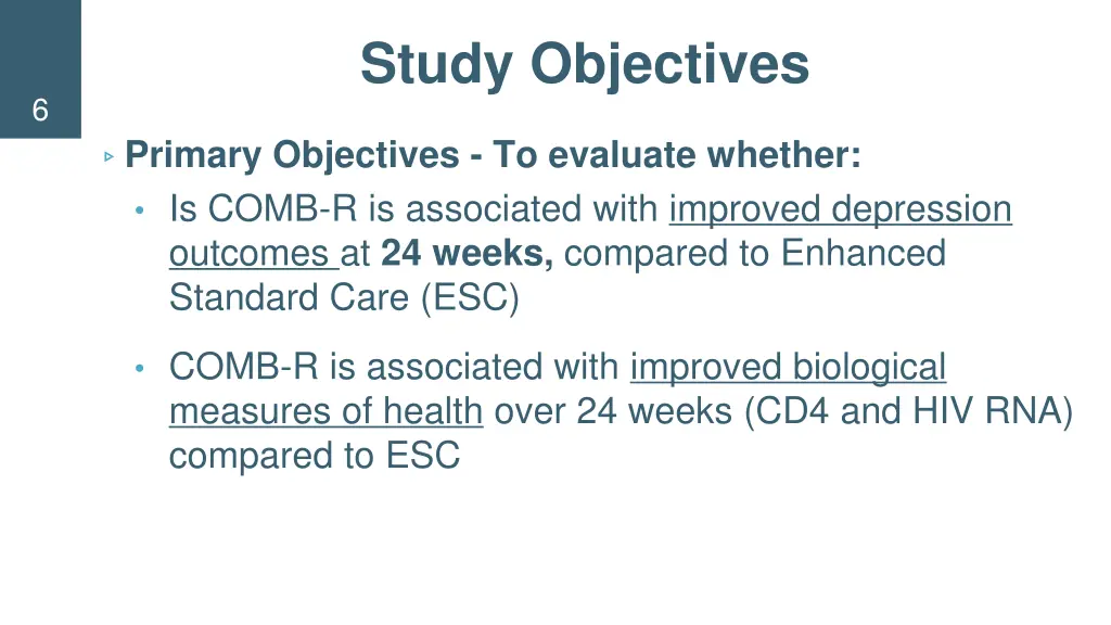 study objectives