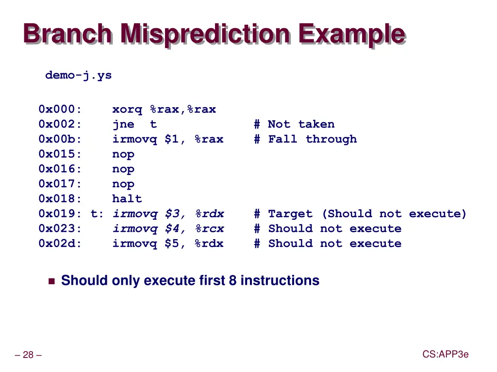 branch misprediction example