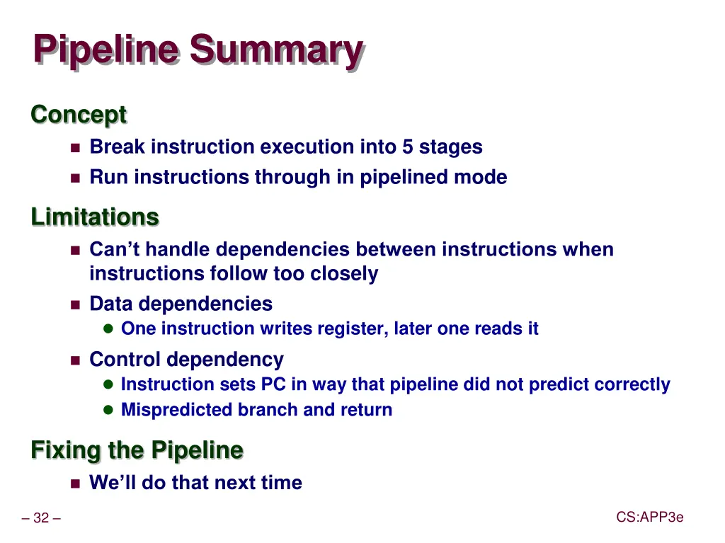 pipeline summary