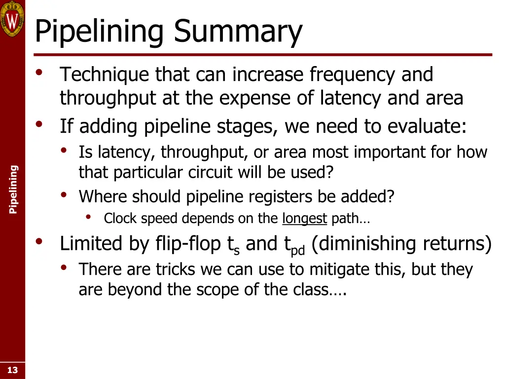 pipelining summary technique that can increase