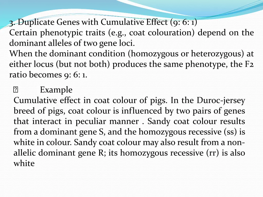 3 duplicate genes with cumulative effect