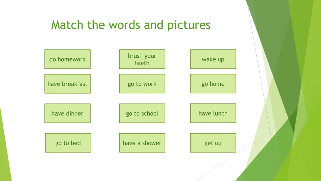 match the words and pictures